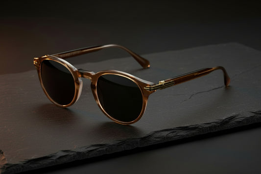 Japanese-style Men's Retro Pattern Cloth Round Frame UV-proof Sunglasses