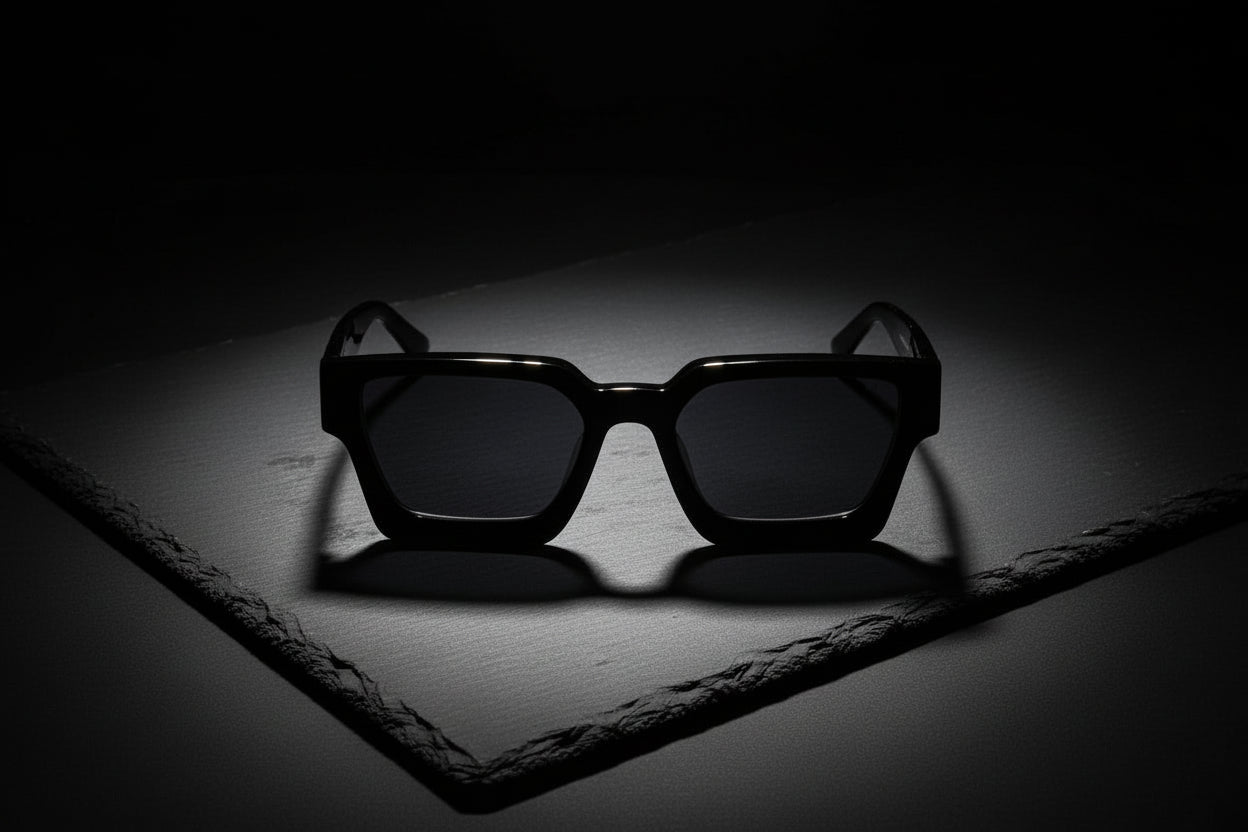 Square Plate Glasses Men's And Women's Simple Trendy Large Rim Sunglasses Good-looking Niche Sunglasses