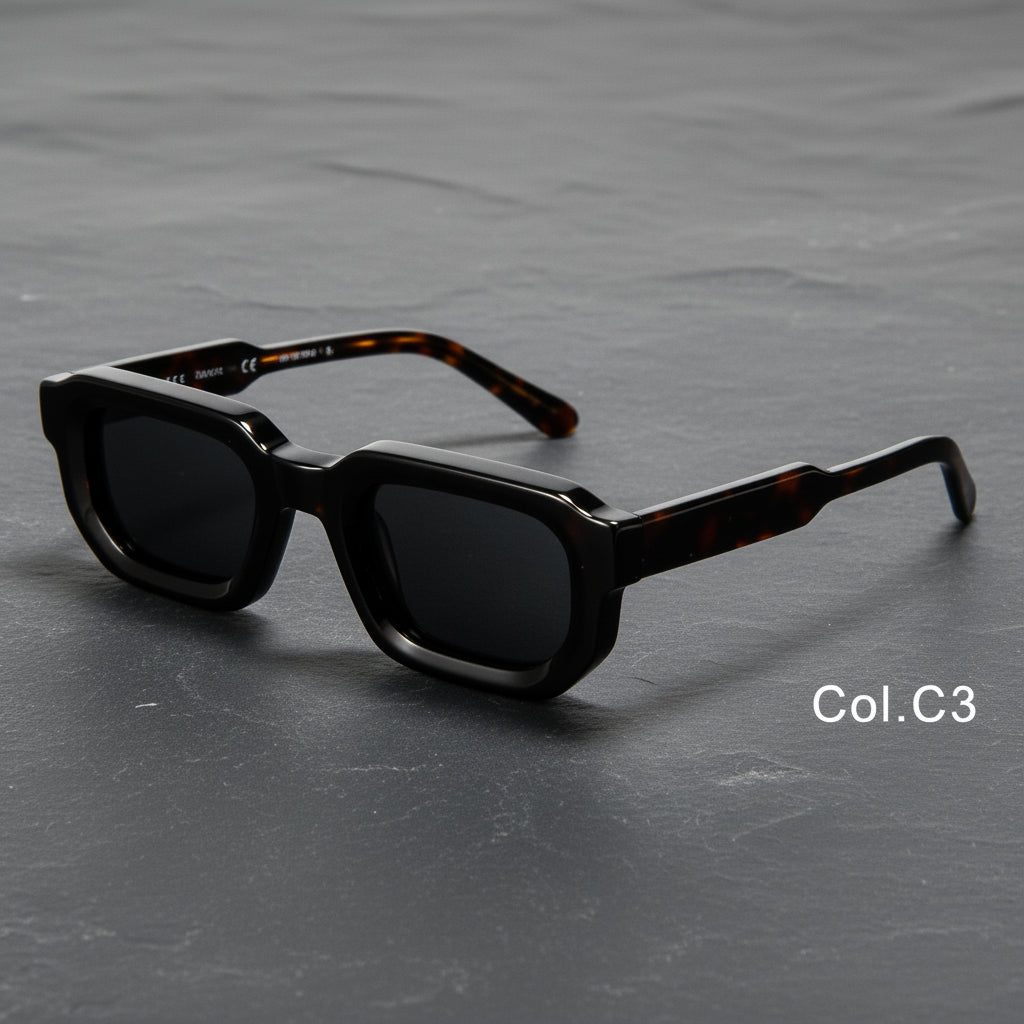 Women's Fashion Retro Square Frame Sunshade Acetate Sunglasses