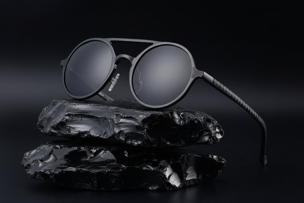 New men's polarized sunglasses Vintage round frame fashion sunglasses Aluminum magnesium glasses Driving sunglasses