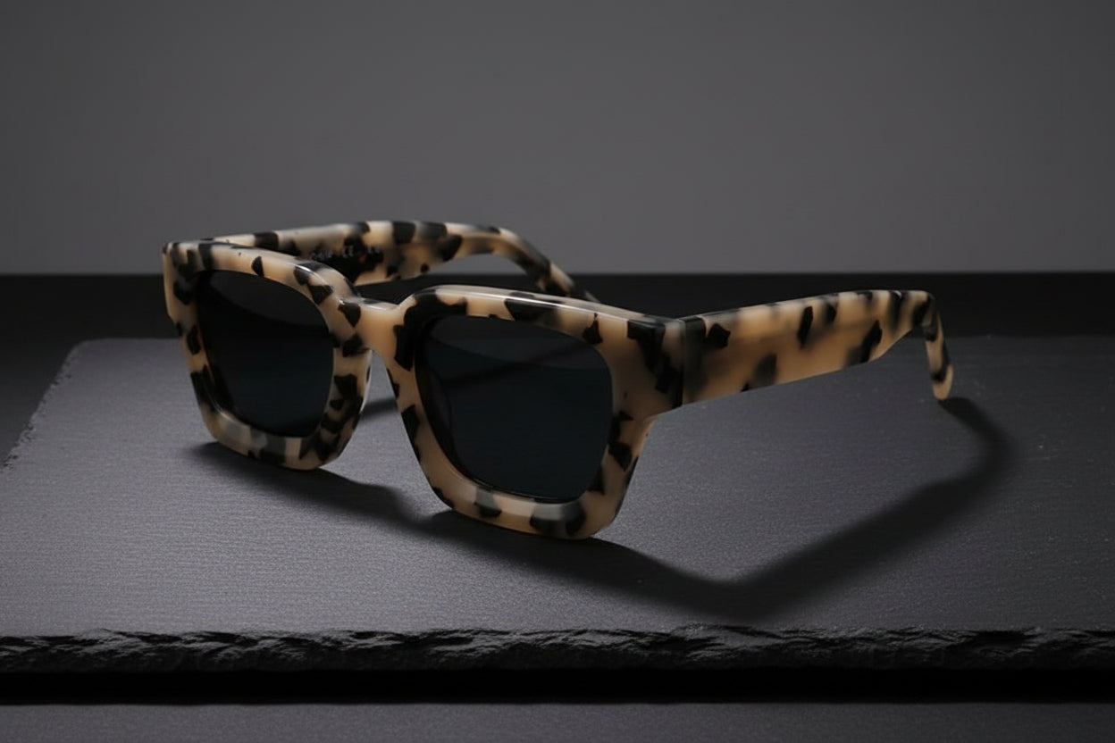 Square Plate Glasses Men's And Women's Simple Trendy Large Rim Sunglasses Good-looking Niche Sunglasses