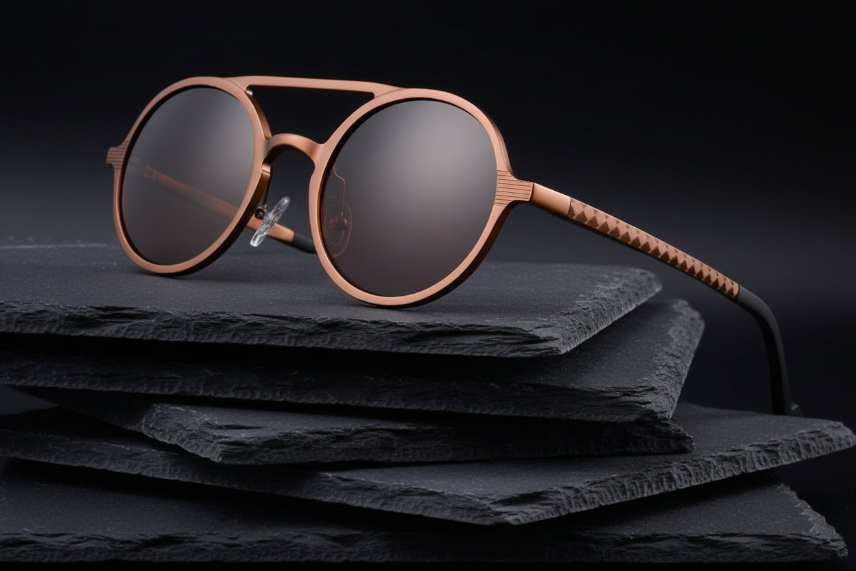 New men's polarized sunglasses Vintage round frame fashion sunglasses Aluminum magnesium glasses Driving sunglasses