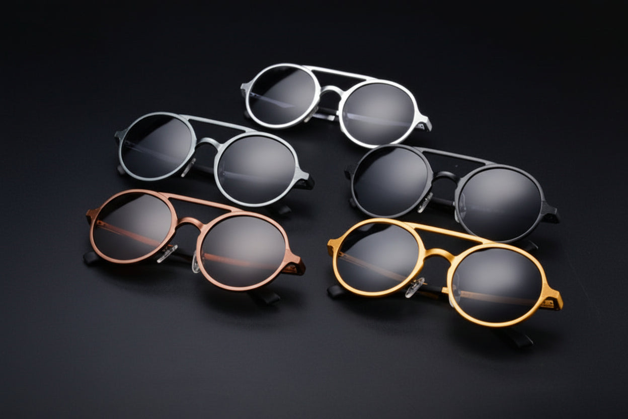 New men's polarized sunglasses Vintage round frame fashion sunglasses Aluminum magnesium glasses Driving sunglasses