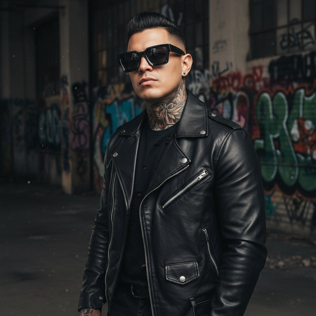 Square Plate Glasses Men's And Women's Simple Trendy Large Rim Sunglasses Good-looking Niche Sunglasses