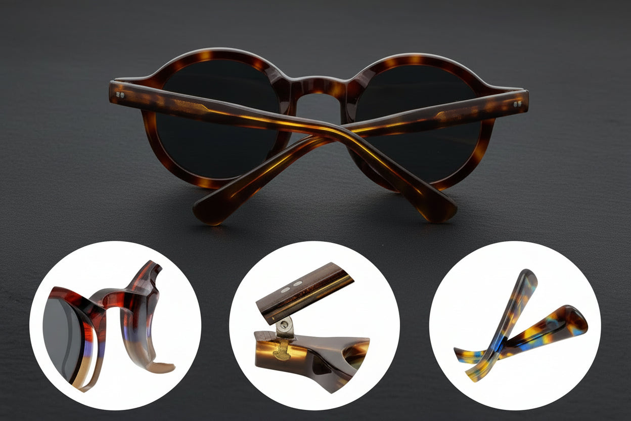 Acetate Retro Polarized Men's Sunglasses Full Frame Glasses