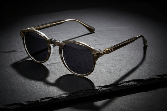 Japanese-style Men's Retro Pattern Cloth Round Frame UV-proof Sunglasses