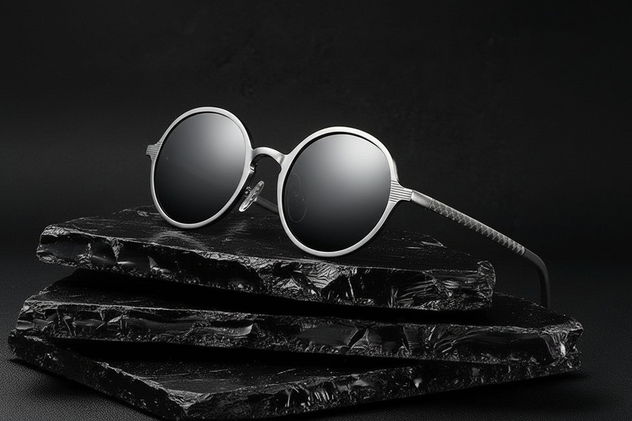Obsidian Aluminum Magnesium - sunglasses Men And Women Round Frame