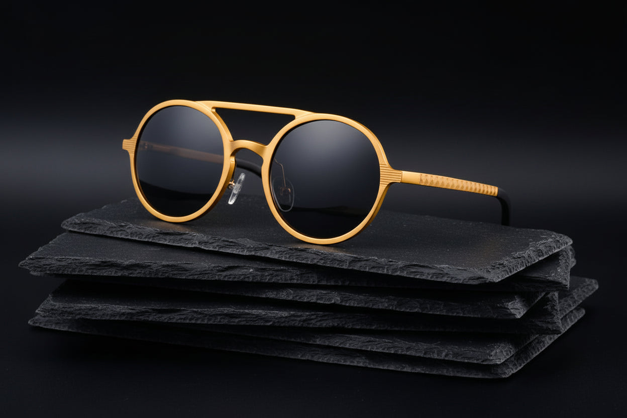 New men's polarized sunglasses Vintage round frame fashion sunglasses Aluminum magnesium glasses Driving sunglasses