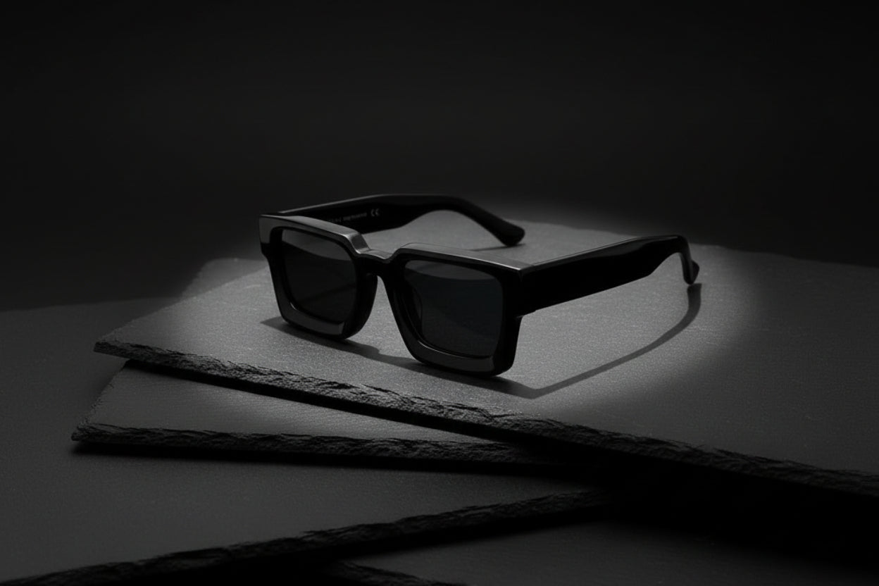 Square Plate Glasses Men's And Women's Simple Trendy Large Rim Sunglasses Good-looking Niche Sunglasses