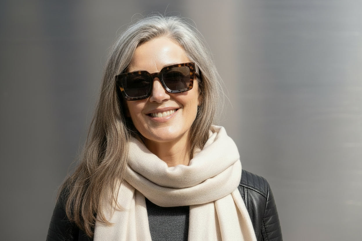 Square Plate Glasses Men's And Women's Simple Trendy Large Rim Sunglasses Good-looking Niche Sunglasses