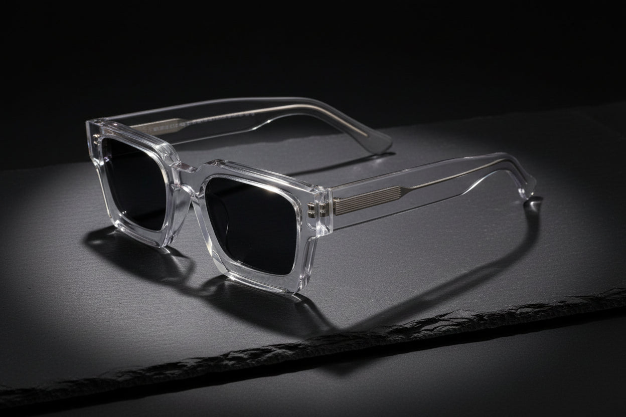 Square Plate Glasses Men's And Women's Simple Trendy Large Rim Sunglasses Good-looking Niche Sunglasses